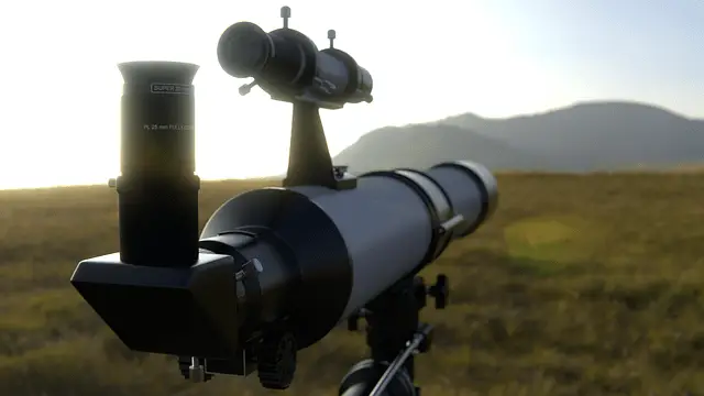 Telescope set up outdoors